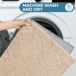 Brou Diamond Lattice Textured Machine Washable Bath Rugs, Set of 2 - Bath Rugs by Superior Brand