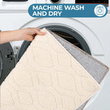 Brou Diamond Lattice Textured Machine Washable Bath Rugs, Set of 2 - Bath Rugs by Superior Brand