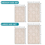 Ceton Diamond Trellis Textured Machine Washable Bath Rugs, Set of 2 - Bath Rugs by Superior Brand