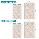 Ceton Diamond Trellis Textured Machine Washable Bath Rugs, Set of 2