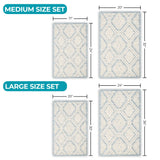 Ceton Diamond Trellis Textured Machine Washable Bath Rugs, Set of 2