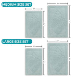 Myra Medallion Textured Jacquard Machine Washable Bath Rugs, Set of 2 - Bath Rugs by Superior Brand