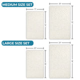 Venere Floral Scroll Textured Machine Washable Bath Rugs, Set of 2