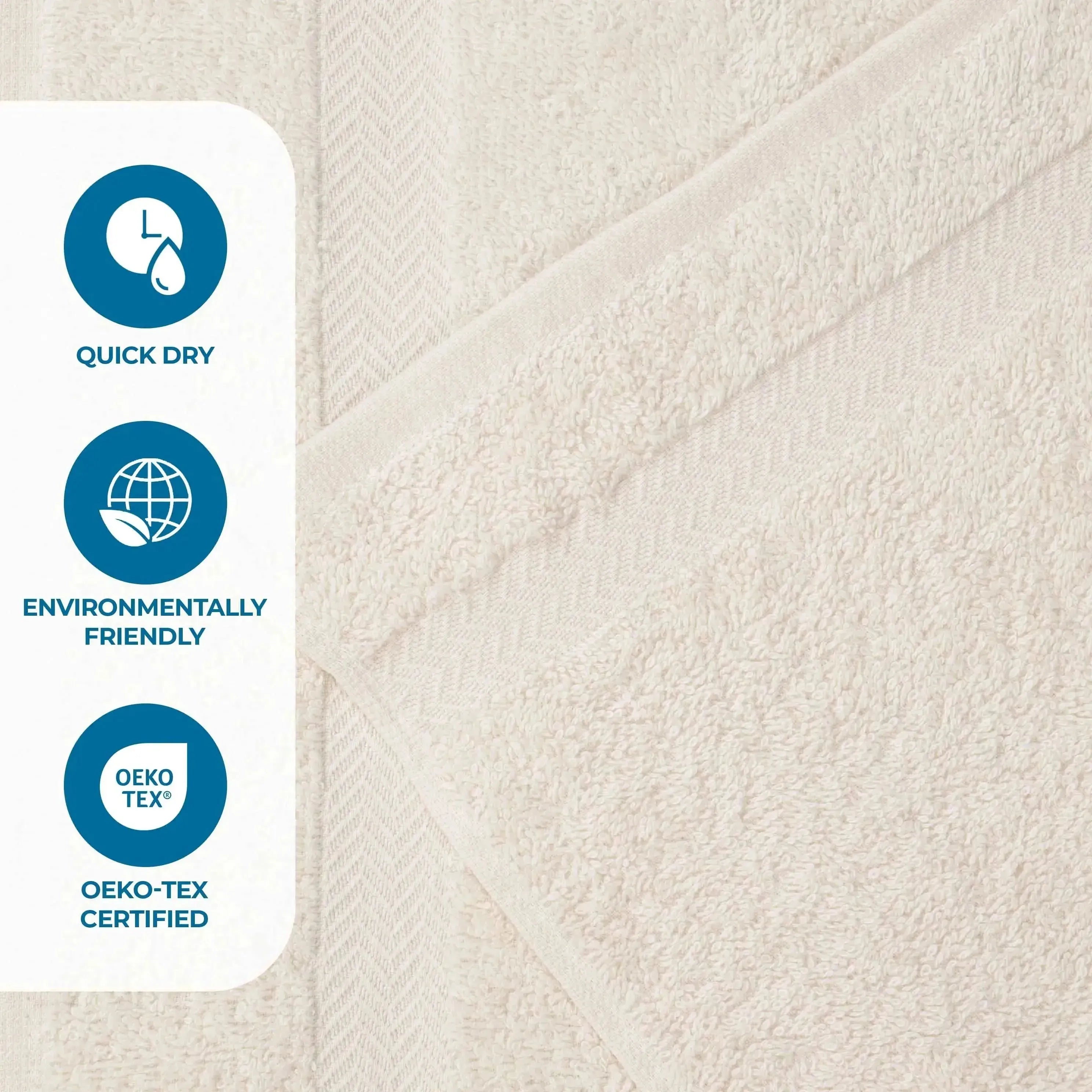 Eco-Friendly Cotton Absorbent Assorted 12 Piece Towel Set - Towel Set by Superior Brand