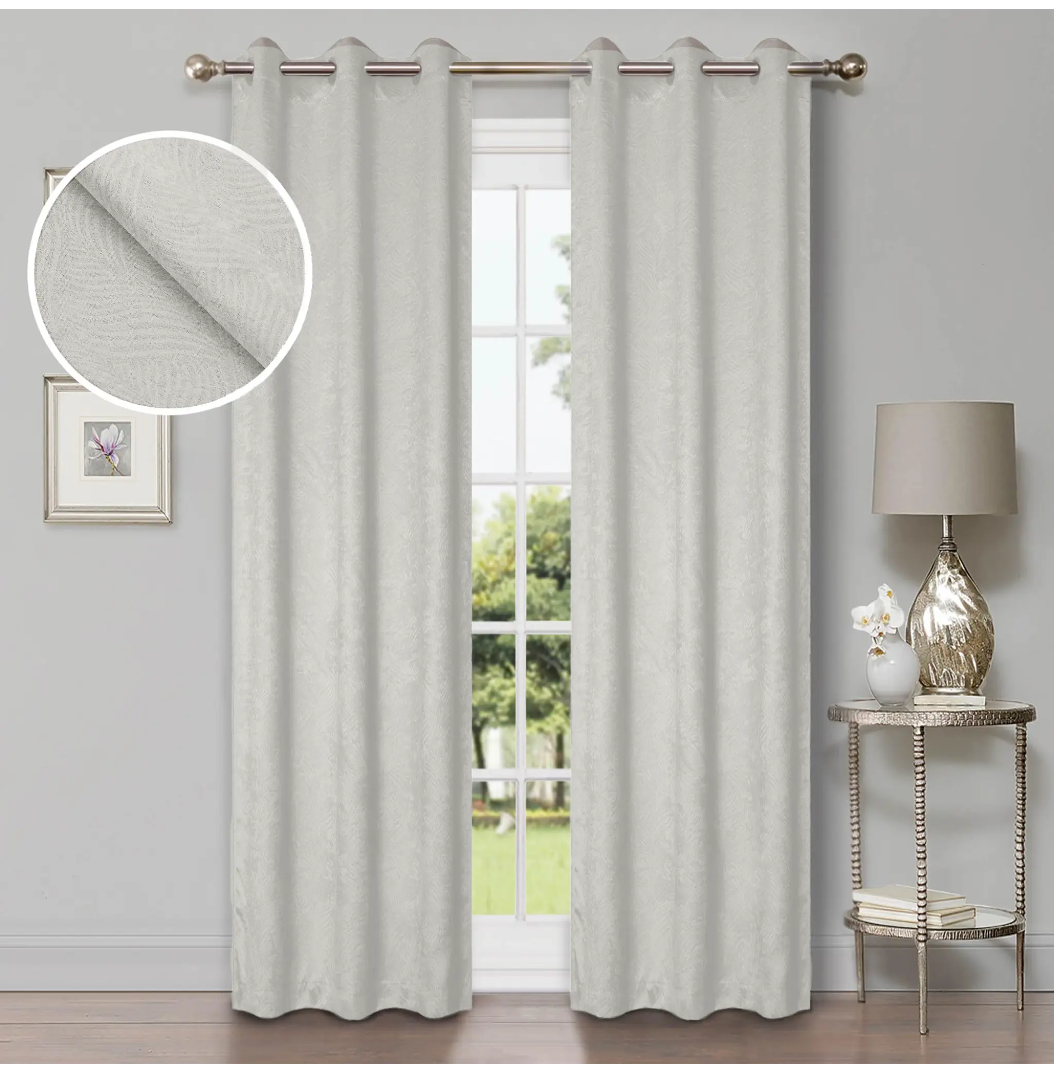 Waverly Geometric Washable Room Darkening Blackout Curtains, Set of 2