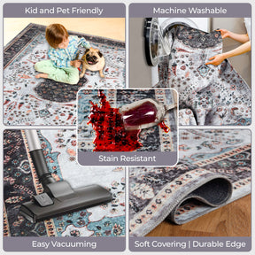 Sparrow Classic Medallion Machine Washable Indoor Area Rug or Runner