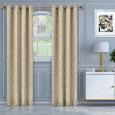 Superior Imperial Trellis Blackout Curtain Set of 2 Panels - Ivory