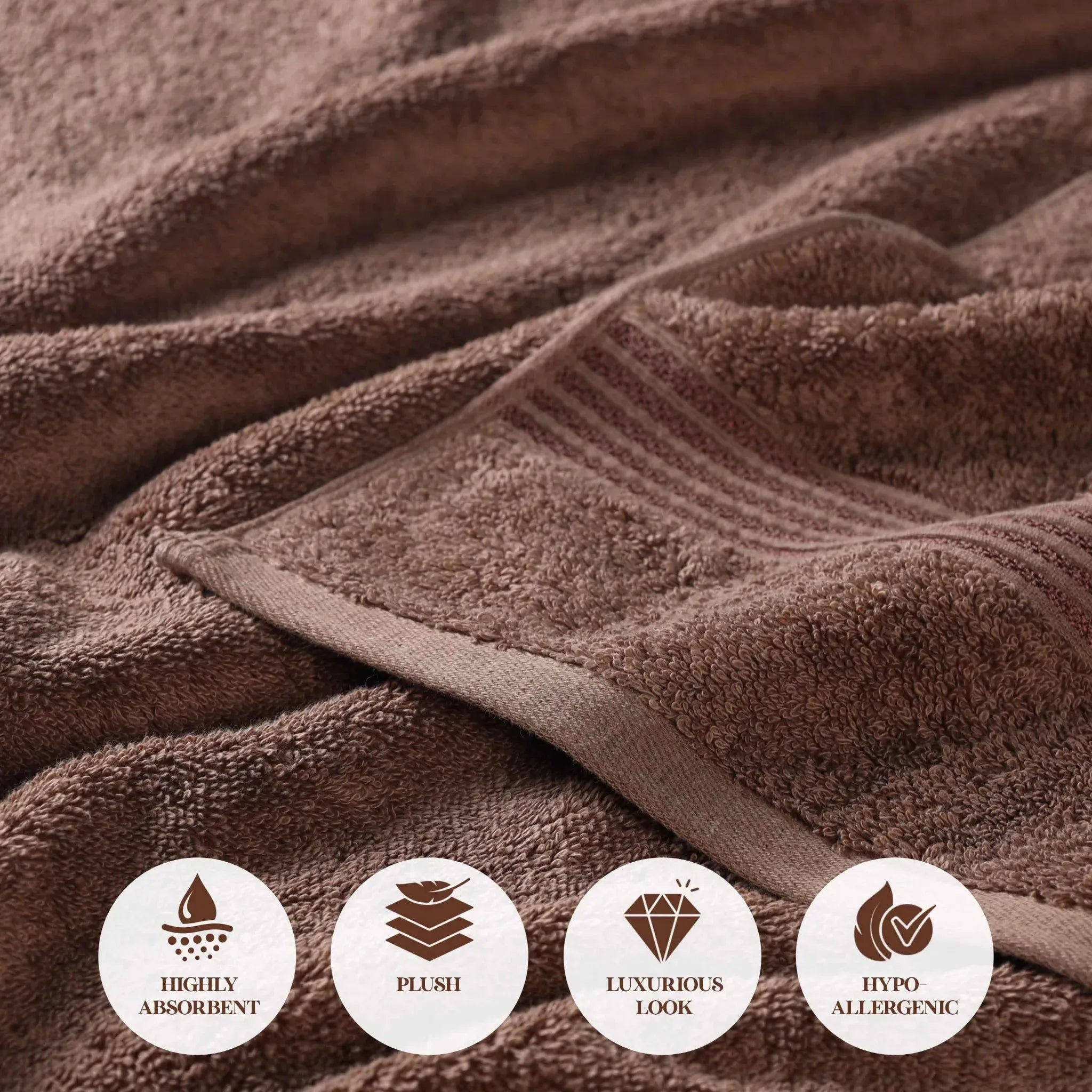 Egyptian Cotton Plush Absorbent Luxury Bath Towel Set of 4 - Egyptian Cotton Bath Towel by Superior Brand