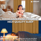 Solid Room Darkening Rod Pocket Blackout Curtain Panels, Set of 2