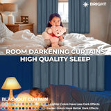 Solid Room Darkening Rod Pocket Blackout Curtain Panels, Set of 2