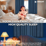 Solid Room Darkening Rod Pocket Blackout Curtain Panels, Set of 2