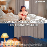 Solid Room Darkening Rod Pocket Blackout Curtain Panels, Set of 2