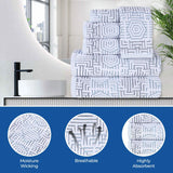 Jasper Cotton Geometric Jacquard Plush Bath Towel Set 2-Piece
