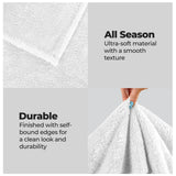 Superior Fleece Plush Medium Weight Fluffy Solid Decorative Blanket