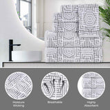 Jasper Cotton Geometric Jacquard Plush Bath Towel Set 2-Piece