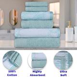Marble and Solid Jacquard Cotton Hand Towel Set - 6 Piece