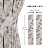 Blackout Window Curtains Leaves Pattern Room Darkening Set of 2