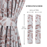 Blackout Window Curtains Leaves Pattern Room Darkening Set of 2