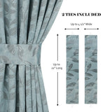 Blackout Window Curtains Leaves Pattern Room Darkening Set of 2