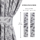 Blackout Window Curtains Leaves Pattern Room Darkening Set of 2
