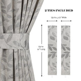 Blackout Window Curtains Leaves Pattern Room Darkening Set of 2
