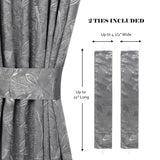 Blackout Window Curtains Leaves Pattern Room Darkening Set of 2