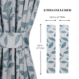Blackout Window Curtains Leaves Pattern Room Darkening Set of 2