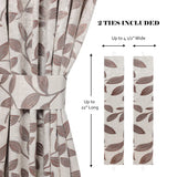 Blackout Window Curtains Leaves Pattern Room Darkening Set of 2