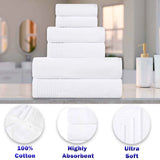 Marble Solid and Jacquard Assorted Cotton Towel Set - 10 Piece