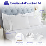 Riverton Cotton Cross-Stitch Embroidered Deep Pocket Bed Sheet Set - Sheet Set by Superior Brand