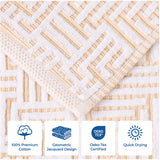 Jasper Cotton Geometric Jacquard Plush Bath Towel Set 2-Piece
