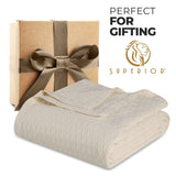 100% Cotton Thermal Blanket – Diamond Weave All-Season, Lightweight & Breathable