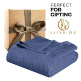 100% Cotton Thermal Blanket – Diamond Weave All-Season, Lightweight & Breathable