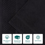Lodi Cotton 3-Piece Towel Set – Absorbent Mid-Weight Solid Bathroom Towels with Textured Border