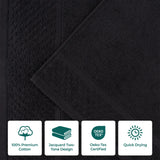 Lodie Cotton Plush Absorbent Jacquard Solid 3 Piece Assorted Towel Set