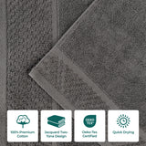 Lodie Cotton Plush Absorbent Jacquard Solid 3 Piece Assorted Towel Set