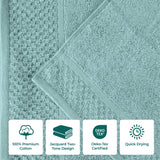 Lodi Cotton 3-Piece Towel Set – Absorbent Mid-Weight Solid Bathroom Towels with Textured Border
