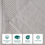 Lodi Cotton 3-Piece Towel Set – Absorbent Mid-Weight Solid Bathroom Towels with Textured Border