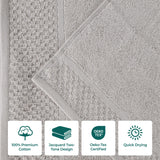 Lodie Cotton Plush Absorbent Jacquard Solid 3 Piece Assorted Towel Set