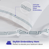 Harrison Cotton Greek Key Embroidered Deep Pocket Bed Sheet Set - Sheet Set by Superior
