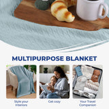 100% Cotton Thermal Blanket – Diamond Weave All-Season, Lightweight & Breathable