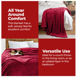 Superior Fleece Plush Medium Weight Fluffy Solid Decorative Blanket