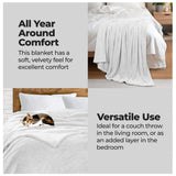 Superior Fleece Plush Medium Weight Fluffy Solid Decorative Blanket