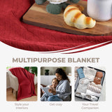 100% Cotton Thermal Blanket – Diamond Weave All-Season, Lightweight & Breathable