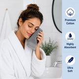 Solid Jacquard Cotton Face Towel Set - 12 Piece