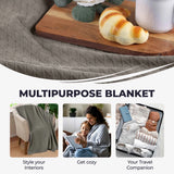 100% Cotton Thermal Blanket – Diamond Weave All-Season, Lightweight & Breathable