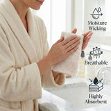 Lodi Cotton 12-Piece Washcloth Set – Mid-Weight Face Towels Solid with Woven Border