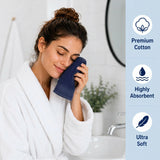 Solid Jacquard Cotton Face Towel Set - 12 Piece