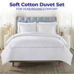 Brandon Cotton Three-Line Embroidered 3 Piece Duvet Cover Set - Duvet Cover Set by Superior Brand