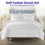 Fieldstone Cotton Two-Line Embroidered 3 Piece Duvet Cover Set - Duvet Cover Set by Superior Brand